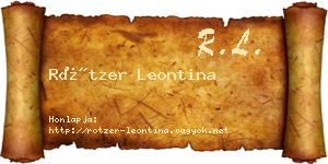 Rötzer Leontina névjegykártya